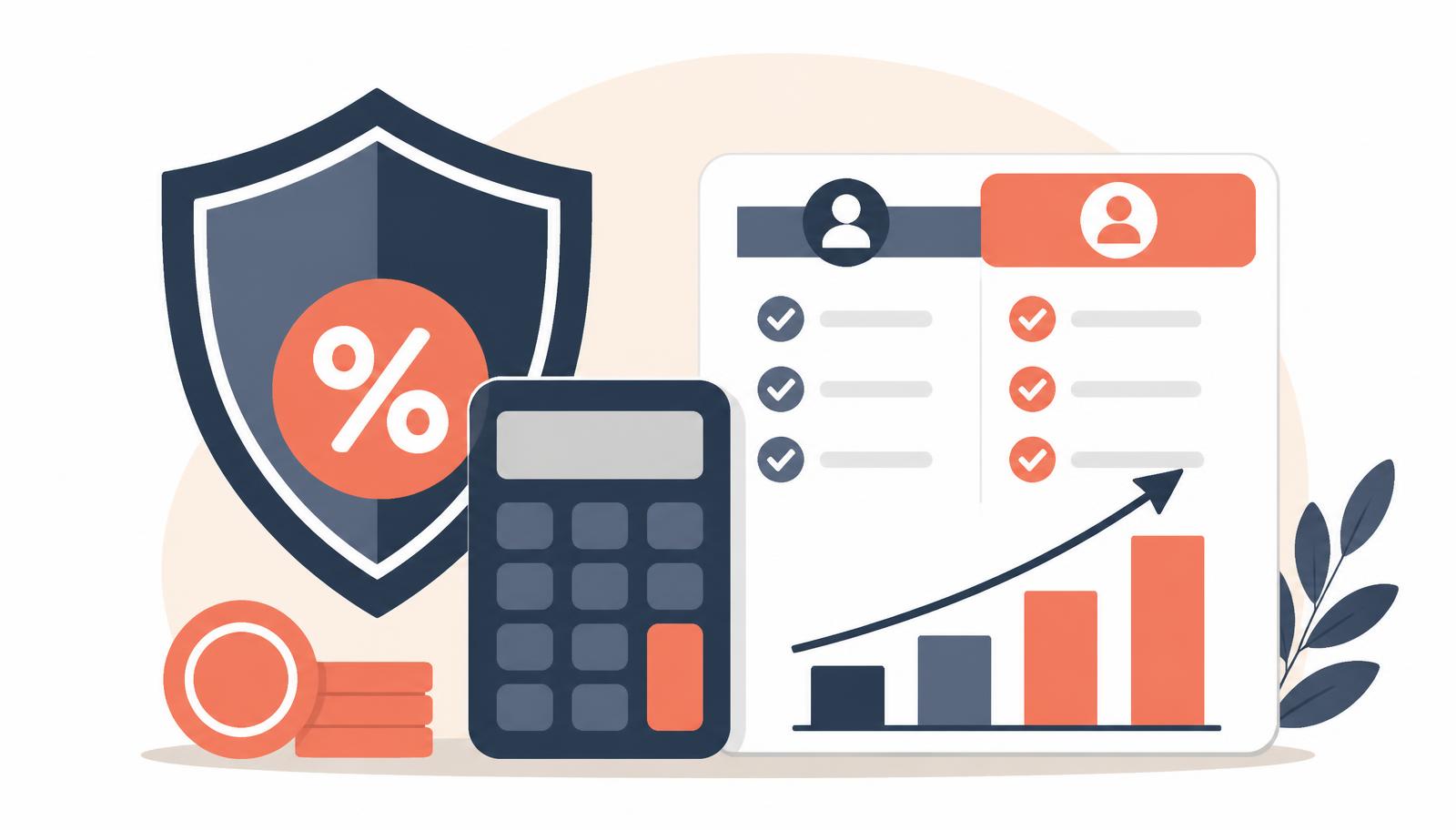 Flat illustration of a client filling in a financial onboarding form with a document upload and a padlock icon